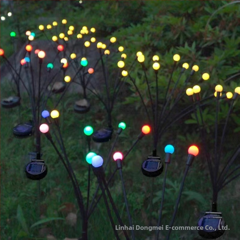 Tarpvalstybinis saulės energija varomo „Firefly“ grindų šviestuvas kiemui, atsparus vandeniui, dekoratyvinis lauko apšvietimas, naktinė lemputė, dekoratyvinė lempa