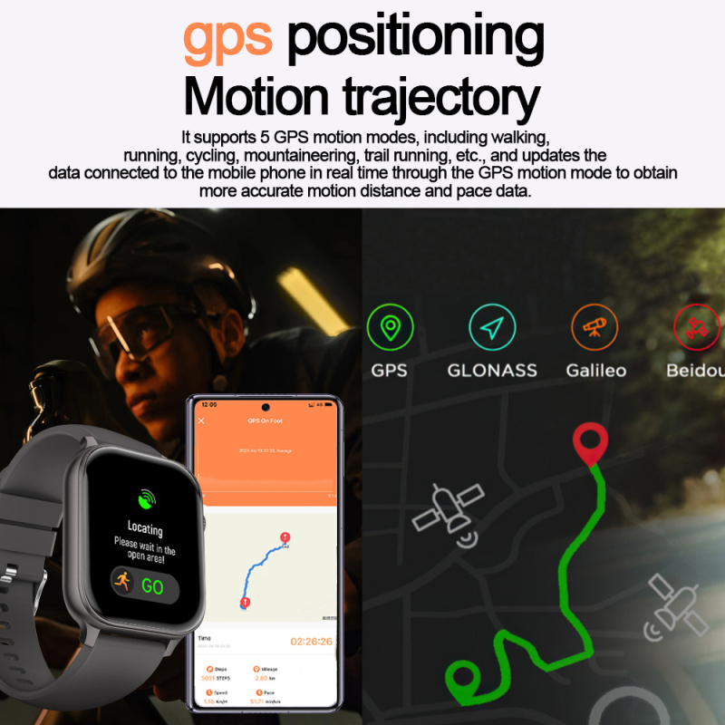 Смарт часовник Explosions TG06 с тест за пулс и кислород в кръвта, Bluetooth разговори, многофункционален и национална система за позициониране.