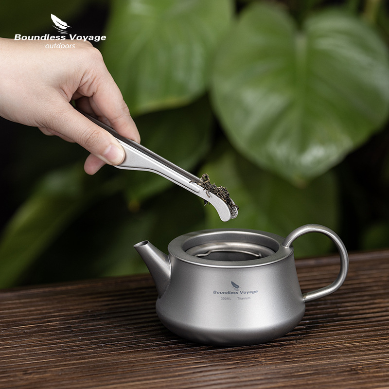 „Biwei“ gryno titano arbatos spaustukas, itin lengvas, nešiojamas, kepsninės spaustukas, apsaugantis nuo nudegimų, „Kung Fu“ arbatos rinkinio priedai, paprasti