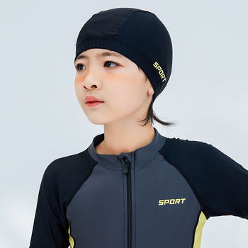 Παιδικό μαγιό, μαγιό για αγόρια, σετ σκουφιών κολύμβησης, μονοκόμματη στολή κατάδυσης με φερμουάρ στο μπροστινό μέρος, χονδρική, υψηλή ελαστικότητα