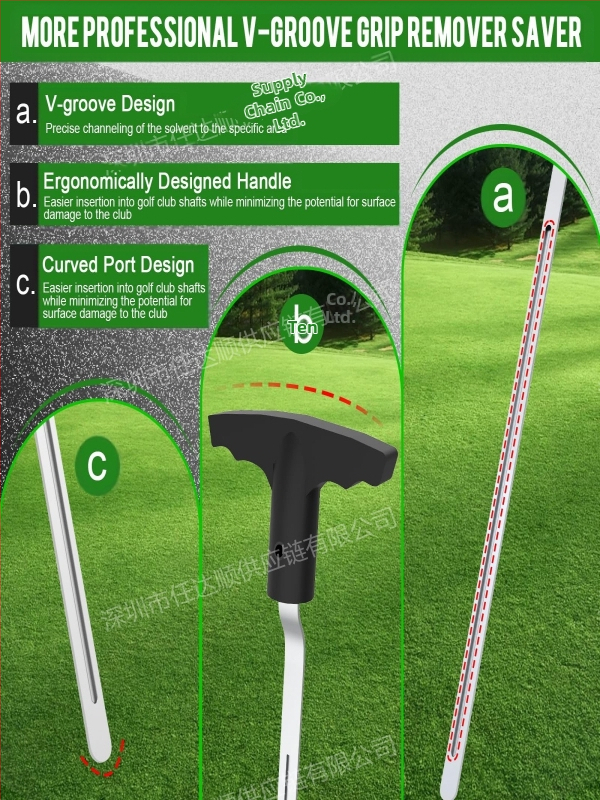 Cezhraničný horúci predaj odstraňovač golfových úchopov, gumový úchop na demontáž, klip na úchop, čiernobiely