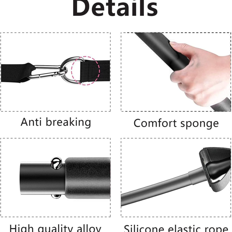 Amazoni multifunktsionaalne Pilates kepi jõutreeningu tõmbeköis majapidamises reguleeritav Pilates kepp 11-osaline komplekt