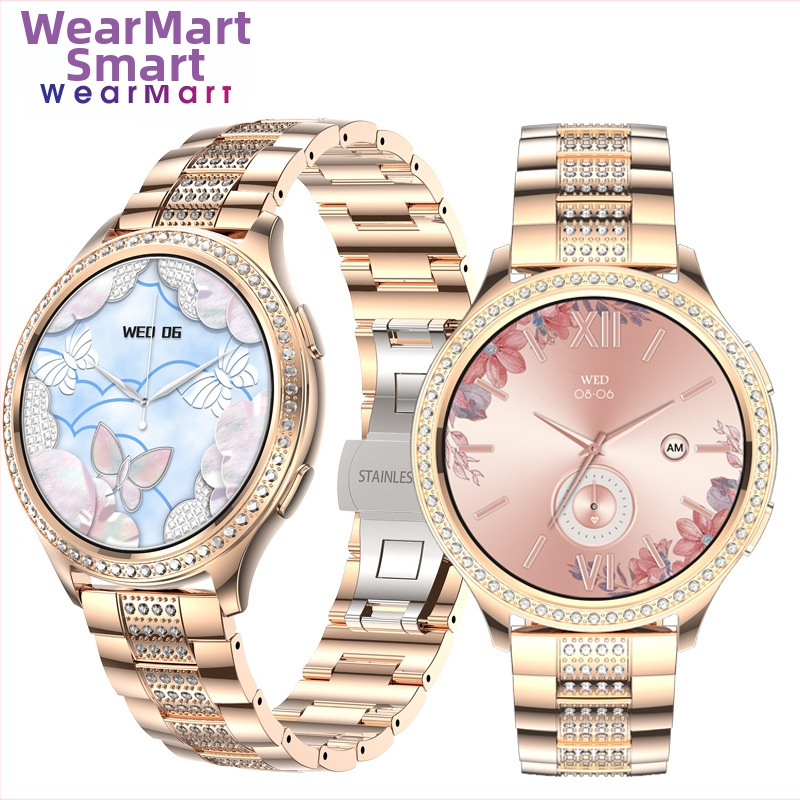 Lagani luksuzni ženski dijamantni AK53 pametni sat 1,32 inča Bluetooth poziv otkucaji srca zdravi sportski prekogranična vanjska trgovina japanski