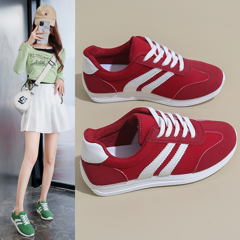 2025 tavaszi és nyári új Forrest Gump cipők Női cipők Női deszkás cipők Közel-keleti cipők Fehér cipők Alacsony, kerek fejű, plus size zöld