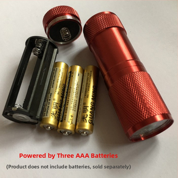 Οι διασυνοριακοί κατασκευαστές παρέχουν απευθείας λάμπα φωτισμού φθορισμού με μωβ φακό 9LED UV υπεριώδους ακτινοβολίας από κράμα αλουμινίου