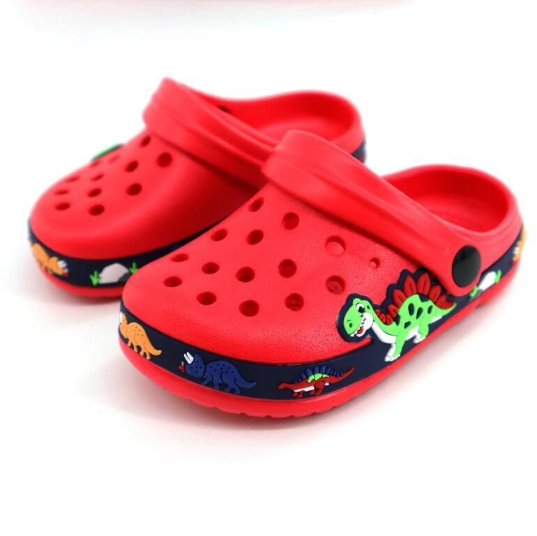 Bērnu alu apavi 2023. gada vasaras modes zēnu pludmales apavi lieliem bērnu sandales un čības meitenēm mazuļu dinozauru čības