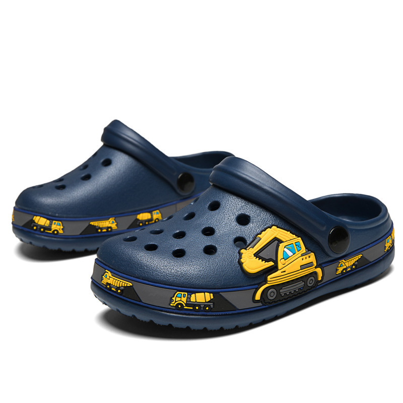 Bērnu alu apavi 2023. gada vasaras modes zēnu pludmales apavi lieliem bērnu sandales un čības meitenēm mazuļu dinozauru čības