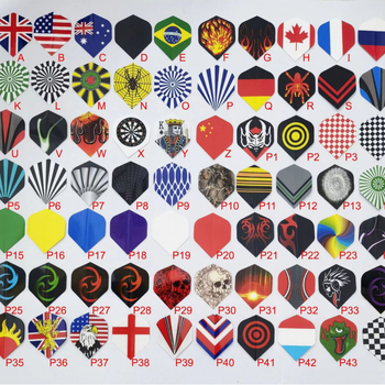 Комплект от 90 части за стрелички с 30 шаблона, по 3 части всеки, един комплект стрелички и листа за стрелички