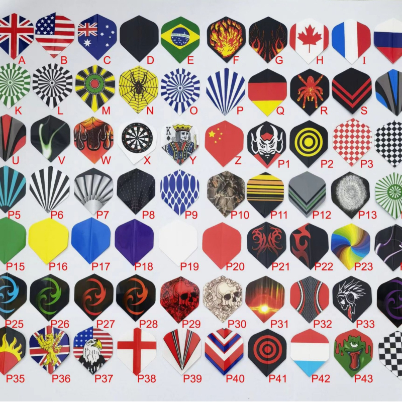 Комплект от 90 части за стрелички с 30 шаблона, по 3 части всеки, един комплект стрелички и листа за стрелички