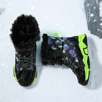 24 jauni zēnu apavi, bērnu ziemas sniega zābaki, skolēnu kokvilnas apavi, vidēji lieli un lieli bērnu biezi kokvilnas zābaki ar flīsa oderi