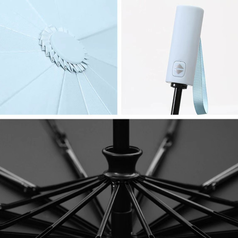 Pilnai automatinis „Milet“ 12 kauliukų trijų dalių vinilo skėtis, spausdinamas su LOGO reklaminiu dovanų skėčiu, didmeninė prekyba