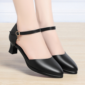 Nyári új, mindenféle illeszkedésű, puha talpú, finom sarkú baotou szandálok, táncoló cheongsam cipők, női, nem fáradt lábú, nagy méretű női cipők, alkalmi cipők