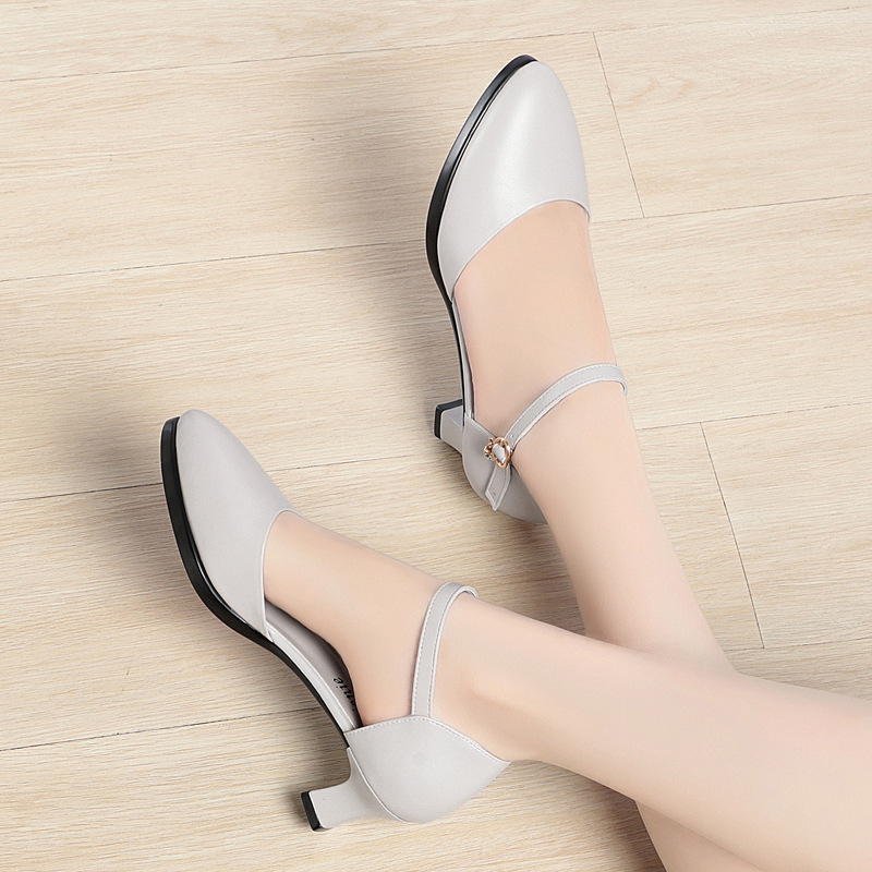 Nyári új, mindenféle illeszkedésű, puha talpú, finom sarkú baotou szandálok, táncoló cheongsam cipők, női, nem fáradt lábú, nagy méretű női cipők, alkalmi cipők