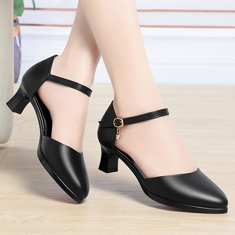 Nyári új, mindenféle illeszkedésű, puha talpú, finom sarkú baotou szandálok, táncoló cheongsam cipők, női, nem fáradt lábú, nagy méretű női cipők, alkalmi cipők