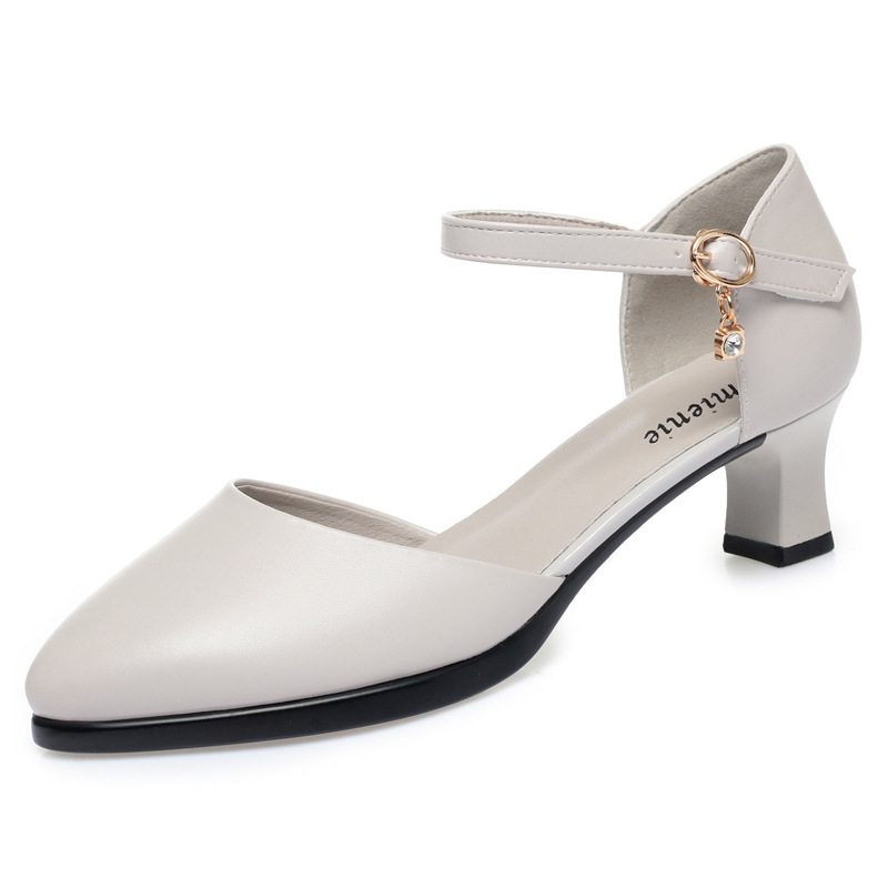 Nyári új, mindenféle illeszkedésű, puha talpú, finom sarkú baotou szandálok, táncoló cheongsam cipők, női, nem fáradt lábú, nagy méretű női cipők, alkalmi cipők