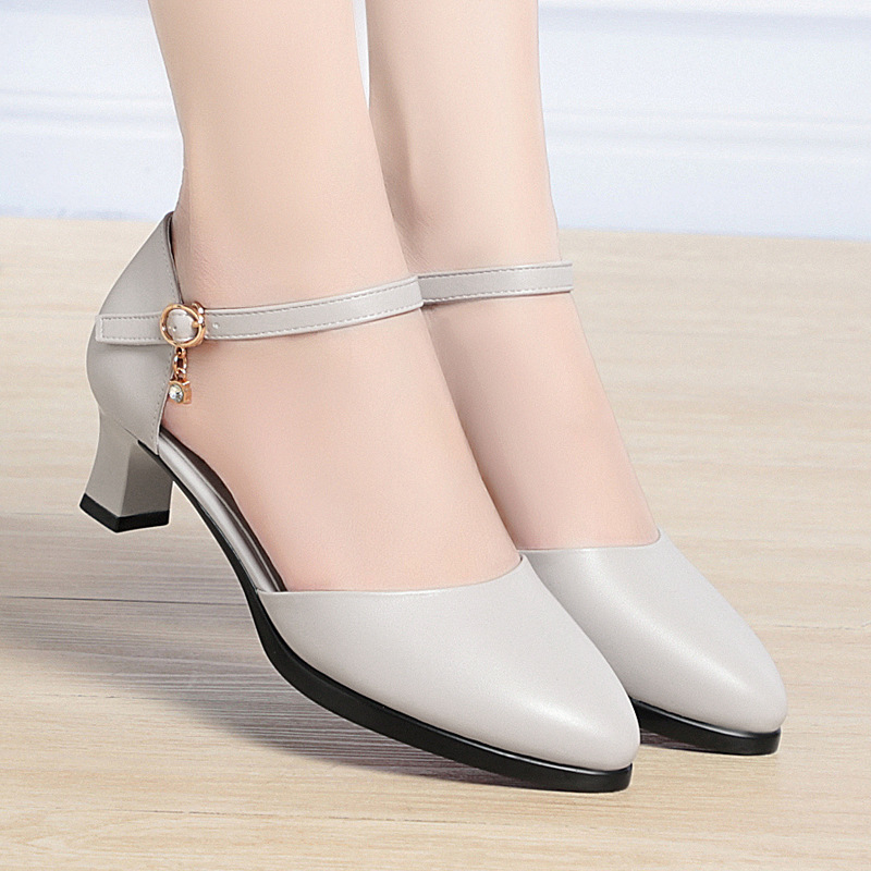 Nyári új, mindenféle illeszkedésű, puha talpú, finom sarkú baotou szandálok, táncoló cheongsam cipők, női, nem fáradt lábú, nagy méretű női cipők, alkalmi cipők