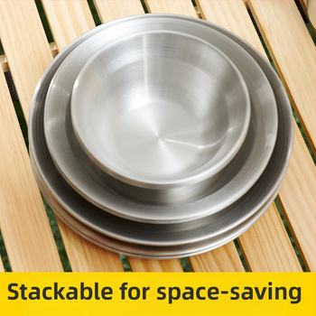 Roostevabast terasest õhtusöögitaldrikute komplekt õues kasutamiseks, telkimiseks mõeldud grillilauad, kaasaskantavad isejuhtivad grillitaldrikud, supikauss, kausikomplekt