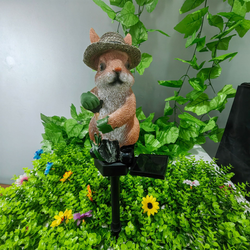 Tarpvalstybinis „Amazon“ saulės triušio lempos lauko kiemo vandeniui atsparios žemės lempos dervos amatų kraštovaizdžio lempų gamintojas