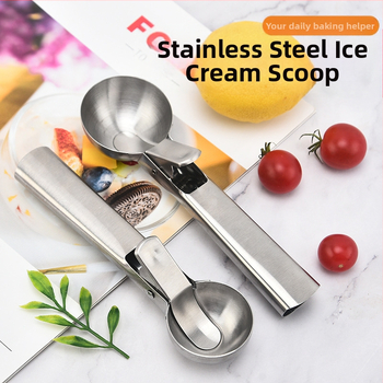 Nerūdijančio plieno dvigubos paskirties ledų šaukštas ledų šaukštas rutulinis kastuvas daugiafunkcis ledų rutulinis kastuvas ledų vaisių šaukštas