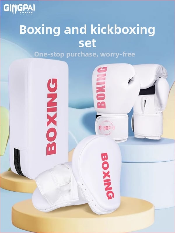Боксови ръкавици, мишени за ръце, мишени за крака, за възрастни и деца, екипировка за тренировки с кокалчета, костюм Sanda Fighting за мъже и жени, професионални, дишащи