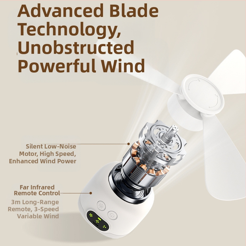 Távirányítós kis mennyezeti ventilátor, ultra csendes, nagy szél, diákhálótermi ágy töltése, kis éjszakai fény, szúnyogháló, elektromos ventilátor