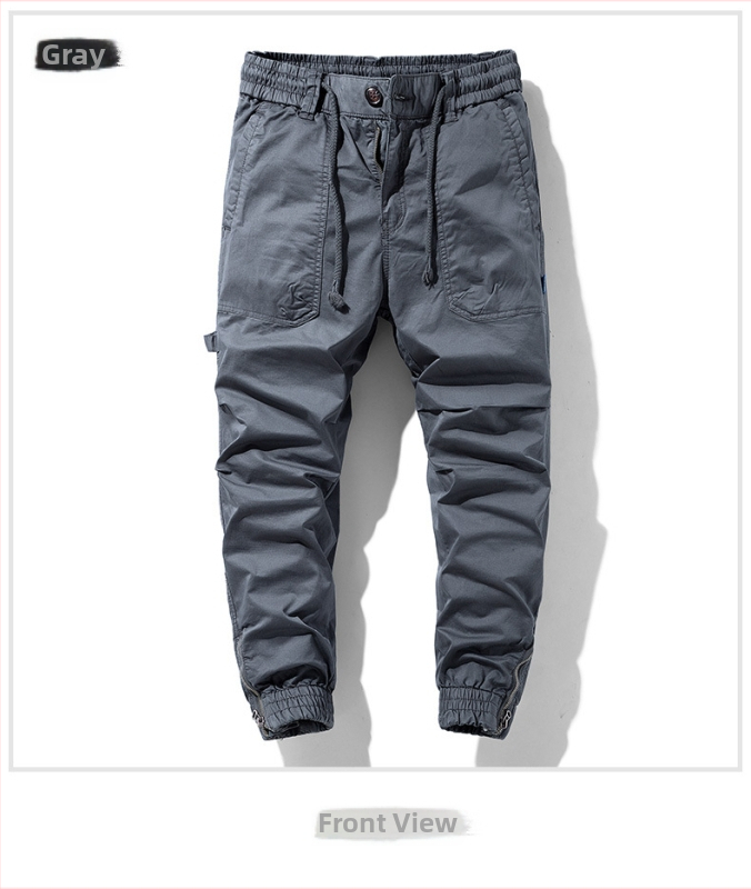 Amazon lezser nadrág férfi őszi mosott sportnadrág terepszínű többzsebes egyenes overall férfi lezser nadrág