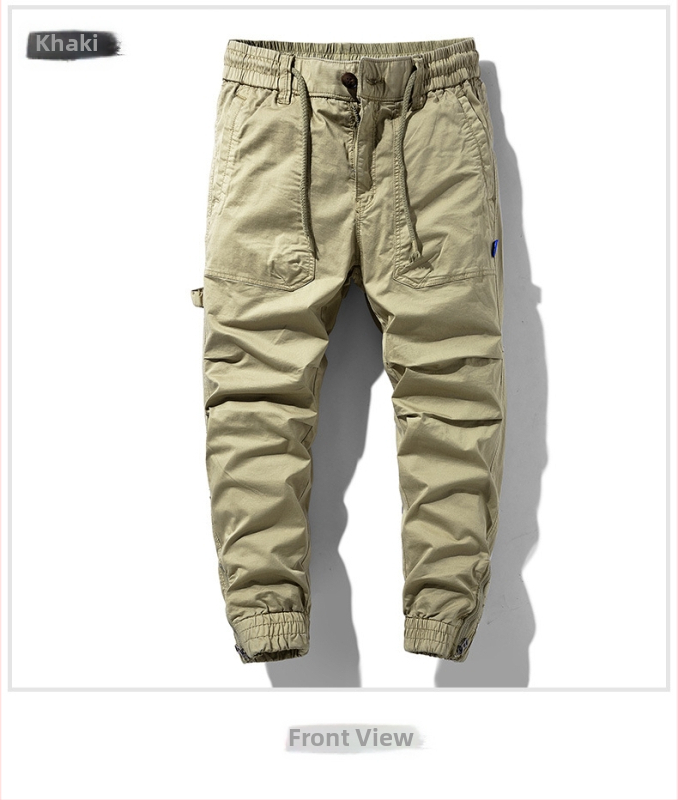 Amazon lezser nadrág férfi őszi mosott sportnadrág terepszínű többzsebes egyenes overall férfi lezser nadrág