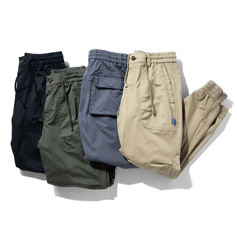 Amazon lezser nadrág férfi őszi mosott sportnadrág terepszínű többzsebes egyenes overall férfi lezser nadrág