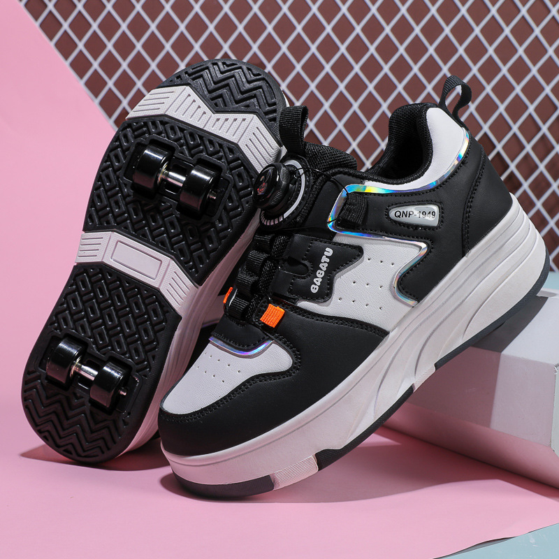 Gamintojo tinkliniai dvigubų ratukų riedučių sportbačiai vaikams, universalūs riedučių bateliai su ratukais, sandėlyje, tarpvalstybinė didmeninė prekyba