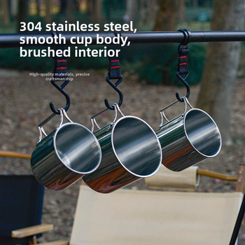 Mitmeotstarbeline roostevabast terasest kaasaskantav tassikomplekt matkamiseks, ronimiseks, matkamiseks, lauanõudeks, multifunktsionaalne 4-osaline veetass