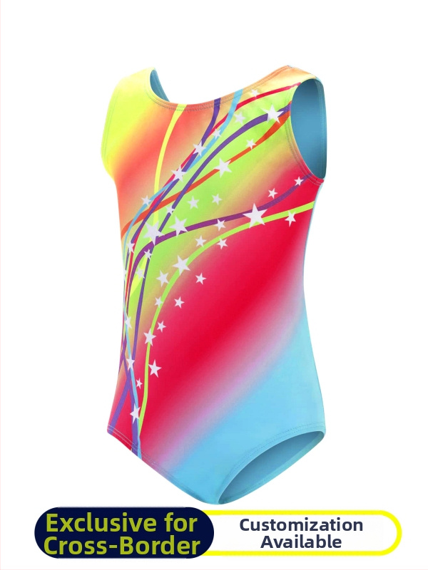 Laste võimlemisrõivad Naiste sõltumatu jaama väliskaubanduse värvilised ribad tähtedega trükitud treeningrõivad Moodne keha lamedate kitsaste riietega