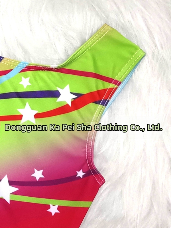 Детско гимнастическо облекло Дамско независимо облекло за външна търговия Цветни ленти със звезден щампован тренировъчен екип Модни тесни дрехи за тяло