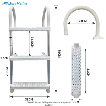 Mirgojoša jahtas ātrlaiva gumijas laiva uzbrukuma laiva makšķerēšanas laiva nerūsējošā tērauda alumīnija sakausējuma laivu kāpnes palaišanas kāpnes