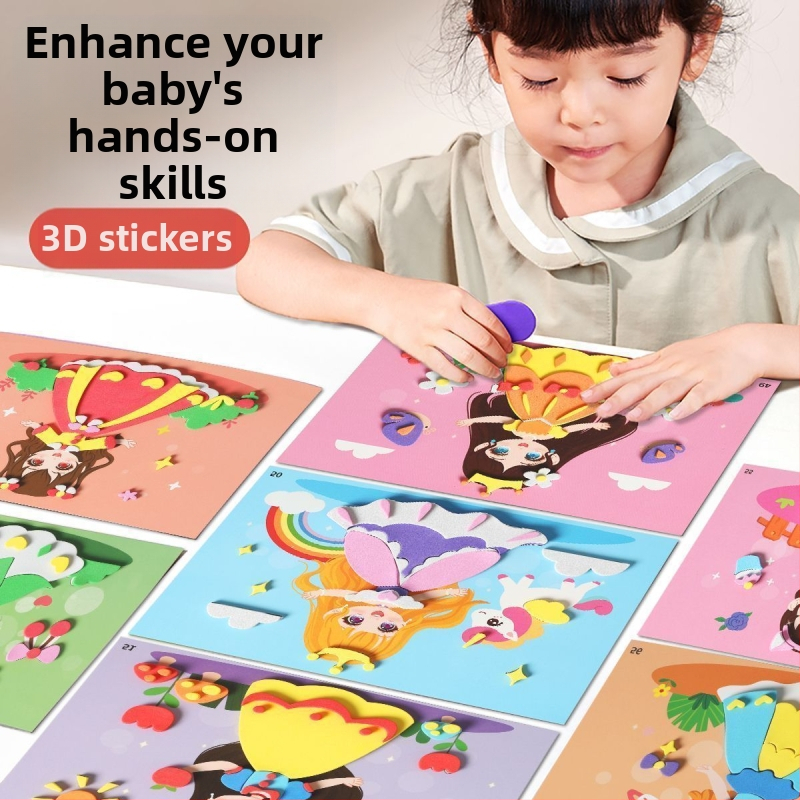 Autocolante stereo Eva 3D DIY pentru copii, lucrate manual, pentru prințesă, grădiniță, materiale de producție, pachet, fete, jucării educative