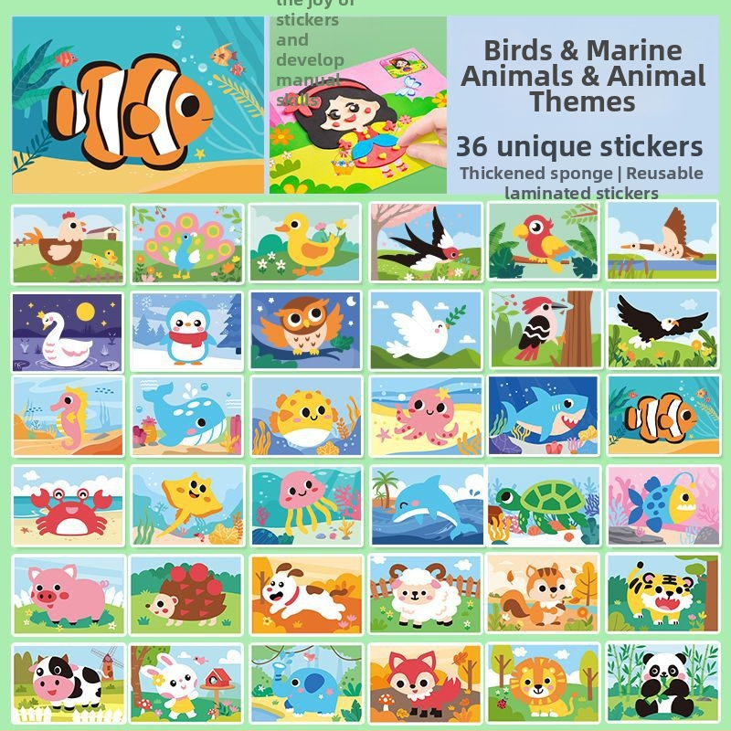 Παιδικά χειροποίητα αυτοκόλλητα Diy3D στερεοφωνικά αυτοκόλλητα Eva Princess Νηπιαγωγείο Υλικό παραγωγής πακέτου κοριτσιών εκπαιδευτικά αυτοκόλλητα παιχνίδια