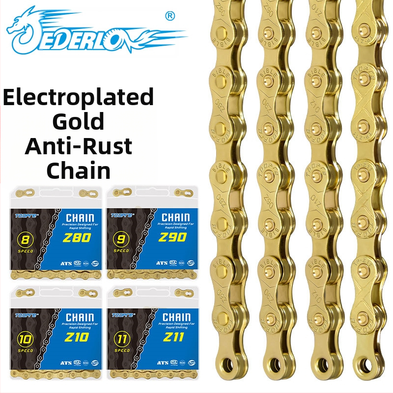 TOOPRE mägijalgratta kuldse ketiga maanteeratas 8-käiguline 9-10-11S muudetava kiirusega kett täielikult kaetud roostekindel