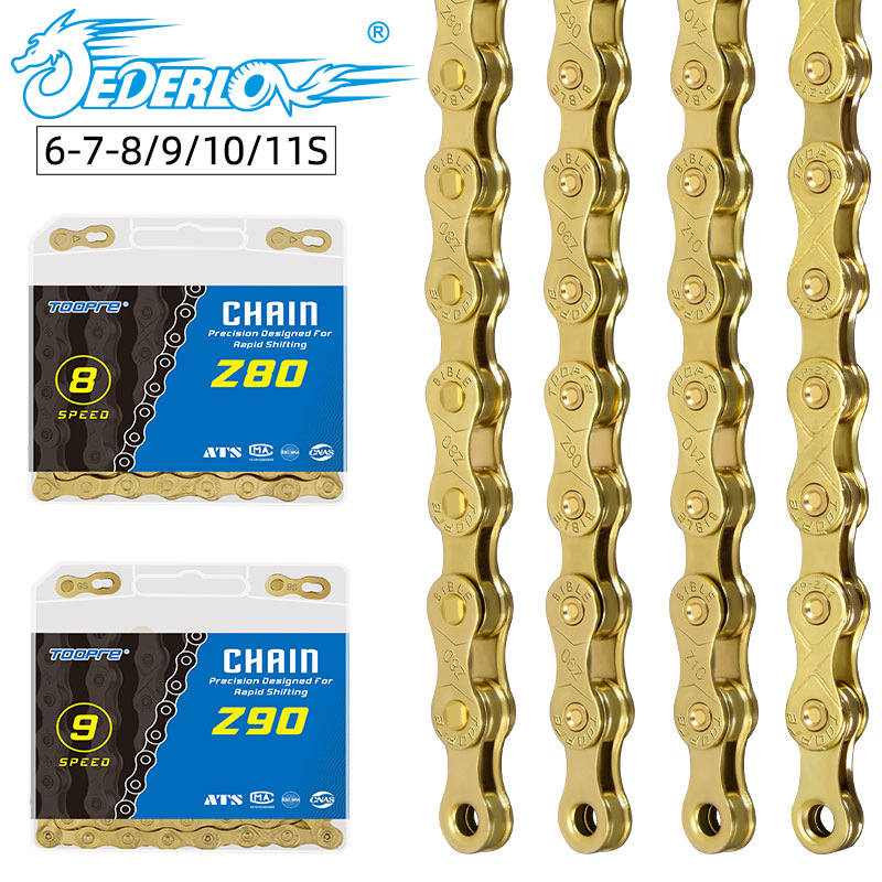 TOOPRE mägijalgratta kuldse ketiga maanteeratas 8-käiguline 9-10-11S muudetava kiirusega kett täielikult kaetud roostekindel