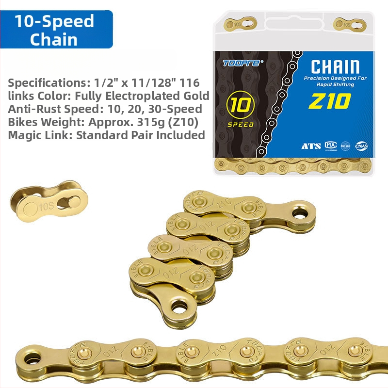 TOOPRE mägijalgratta kuldse ketiga maanteeratas 8-käiguline 9-10-11S muudetava kiirusega kett täielikult kaetud roostekindel