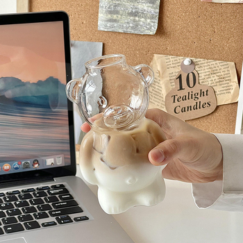 Διαδίκτυο Διασημότητα Εστιατόριο Αρκούδα Κύπελλο Κύπελλο Καφέ Χαριτωμένο Κινούμενα Σχέδια Γυάλινο Δημιουργικό Κύπελλο Κύπελλο Χυμού Κύπελλο Γάλα Τσάι