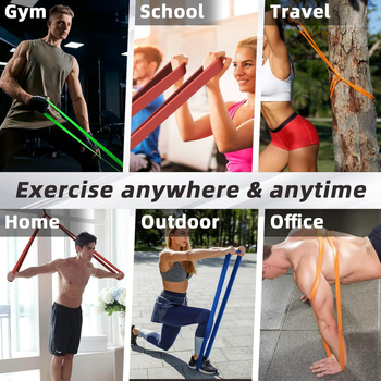 GPPNKC pasipriešinimo juostos kostiumas, skirtas vyrams ir moterims, skirta fitneso pratimams patalpose, su durų inkaru.