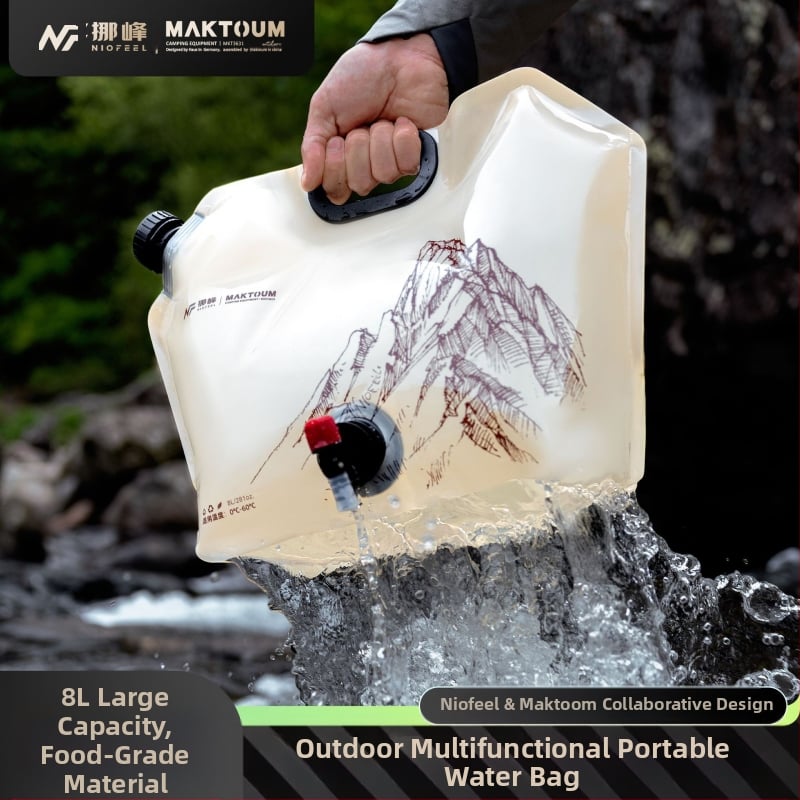 Nuofeng | Makotu Joint Water Bag 8L για υπαίθρια κατασκήνωση, τσάντα αποθήκευσης νερού, πτυσσόμενη τσάντα νερού, τσάντα αποθήκευσης νερού για κατασκήνωση
