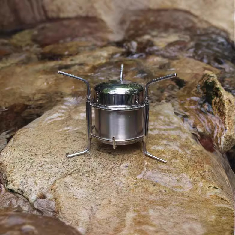 Сгъваема външна печка за течен алкохол от неръждаема стомана 304, изящна, къмпинг, газификатор, преносима печка за алкохол