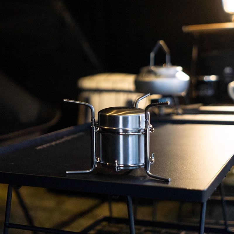 Сгъваема външна печка за течен алкохол от неръждаема стомана 304, изящна, къмпинг, газификатор, преносима печка за алкохол