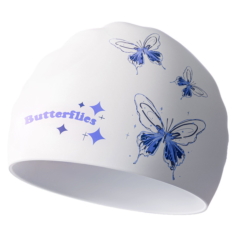 Moteriška galvos silikoninė, vandeniui atspari, antichlorinė, ilgiems plaukams, plius dydžio, ausų apsauga, suaugusiems skirta, dvipusė, spausdinta, vyriška plaukimo kepuraitė