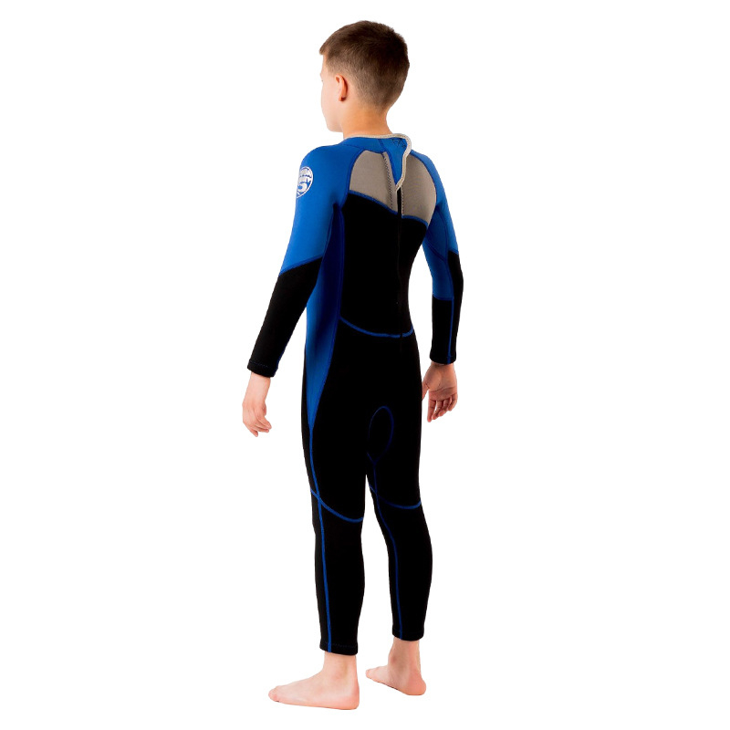 Uus päikesekaitsekreemiga laste ujumistrikoo, ühes tükis pikkade varrukatega, paksendatud ujumistrikoo, meeste surfamiseks ja snorgeldamiseks, soe 2,5 mm sukeldumisülikond