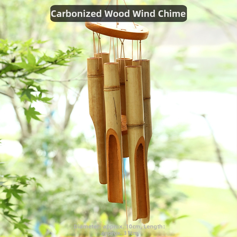 Chinoiserie radošs bambusa vēja zvans piekarināms bambusa zvaniņa dekors dāvana ainaviska vieta āra senatnīgs bambusa vēja zvans