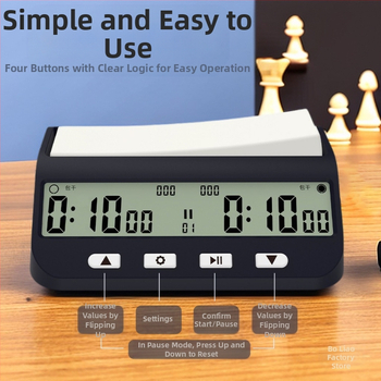 Žaidimo „Icono Chess Go“ specialus šachmatų laikrodis, laikmatis, šachmatų mokymo laikrodis, žingsnių skaičiavimo paketas, plius sekundės