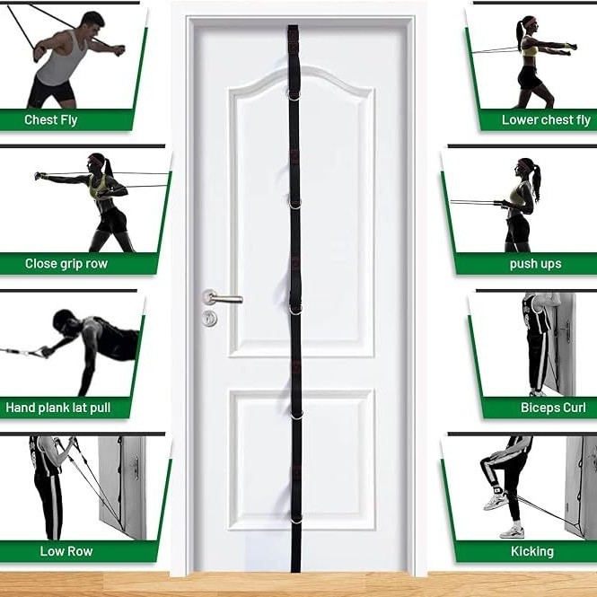 Traukimo virvė atvira nugara graži nugara elastinga virvė fitnesui stipri daugiafunkcė fitneso pasipriešinimo virvė namams, sportui patalpose