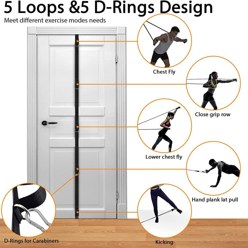 Traukimo virvė atvira nugara graži nugara elastinga virvė fitnesui stipri daugiafunkcė fitneso pasipriešinimo virvė namams, sportui patalpose