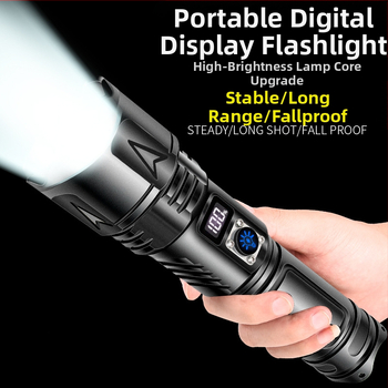 Διασυνοριακός φακός αλουμινίου με ισχυρό φως, επαναφορτιζόμενος εξωτερικός φακός ασφαλείας, οικιακός πολυλειτουργικός φορητός φακός